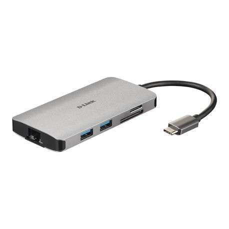 D-Link DUB-M810 hub & concentrateur USB 3.2 Gen 1 3.1 Gen 1 Type-C 5000 Mbit/s Argent - 1