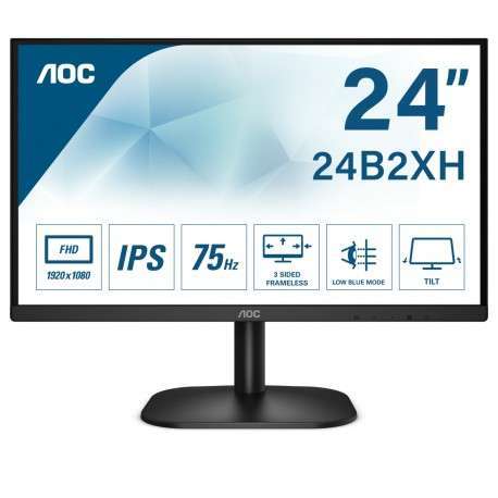 AOC Basic-line 24B2XH/EU LED display 60,5 cm 23.8" 1920 x 1080 pixels Full HD Noir - 1