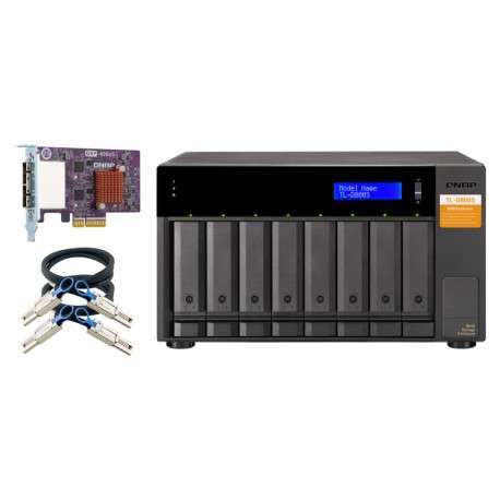 QNAP TL-D800S Boîtier de disques de stockage 2.5/3.5" Boîtier disque dur/SSD Noir, Gris - 1