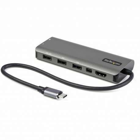 StarTech.com Adaptateur Multiports USB-C - USB-C vers HDMI ou Mini DisplayPort 4K 60Hz - Alimentation 100W Passthrough - - 1