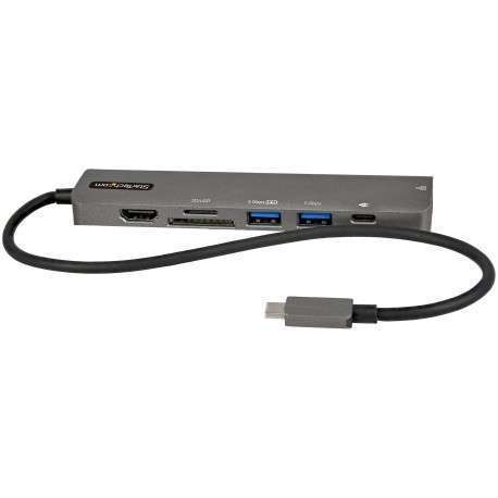 StarTech.com Adaptateur Multiport USB-C - USB Type C vers HDMI 2.0 4K 60Hz, Alimentation 100W Passthrough, SD/MicroSD, H - 1