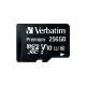 Verbatim microSDXC Card 256GB, Premium, Class 10, U1 - R 90MB/s - W 10MB/s mémoire flash - 2