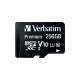 Verbatim microSDXC Card 256GB, Premium, Class 10, U1 - R 90MB/s - W 10MB/s mémoire flash - 2