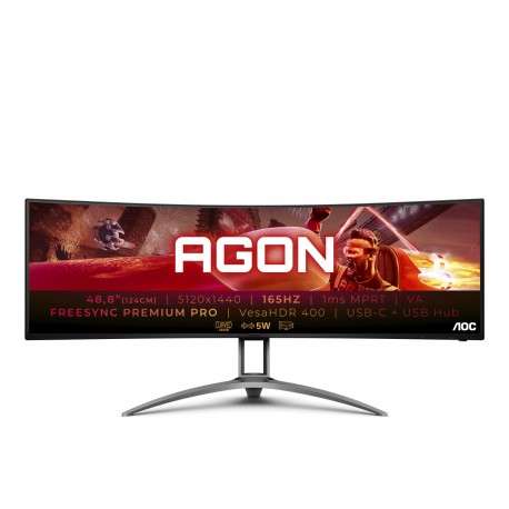 AOC AG493UCX2 écran plat de PC 124,5 cm 49" 5120 x 1440 pixels Quad HD LED Noir, Rouge - 1