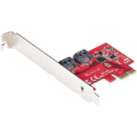 StarTech.com Carte PCI Express SATA 2 ports - Carte Contrôleur PCIe SATA - 6Gbps - ASM1166 Non-RAID - Convertisseur PCI  - 1