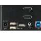 StarTech.com Commutateur KVM DisplayPort 2 Ports pour 3 Moniteurs - 4K 60Hz UHD HDR - KVM de Bureau DP 1.2 avec Hub USB  - 7