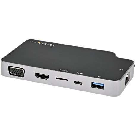 StarTech.com Adaptateur Multiport USB C - USB-C vers 4K HDMI ou VGA avec 100W Power Delivery Pass-through, 2-Port 10Gbps - 1