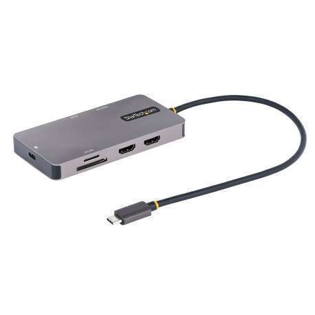 StarTech.com Adaptateur Multiport USB C - Vidéo Double HDMI 4K 60Hz - Hub USB-A 5 Gbps à 2 Ports, 100W Power Delivery - 1