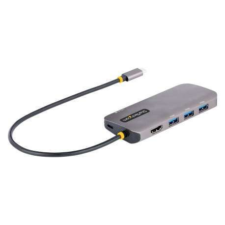 StarTech.com Adaptateur Multiport USB C - Adaptateur USB C vers HDMI 4K 60Hz - Hub USB A 3.2, 5Gbps à 3 ports - 100W Pow - 1