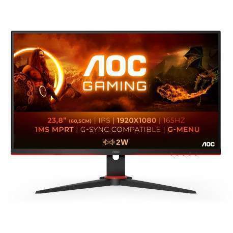 AOC 24G2SPU/BK écran plat de PC 60,5 cm 23.8" 1920 x 1080 pixels Full HD Noir, Rouge - 1