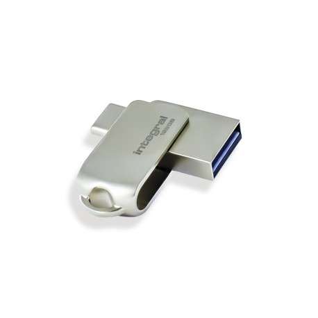 Integral 128GB 360-C Dual USB-C & USB 3.0 lecteur USB flash 128 Go USB Type-A / USB Type-C 3.2 Gen 1 3.1 Gen 1 Argent - 1