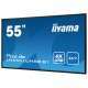 iiyama LH5551UHSB-B1 affichage de messages Écran plat interactif 137,2 cm 54" IPS 800 cd/m² 4K Ultra HD Noir 24/7 - 7