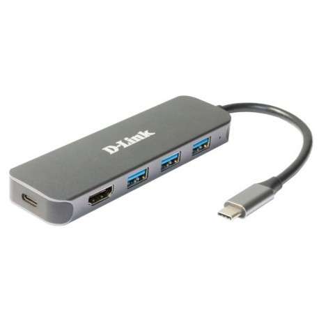 D-Link DUB-2333 hub & concentrateur USB Type-C 5000 Mbit/s Gris - 1
