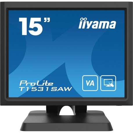 iiyama ProLite T1531SAW-B6 écran plat de PC 38,1 cm 15" 1024 x 768 pixels XGA Écran tactile Multi-utilisateur Noir - 1