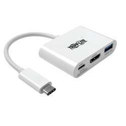 Tripp Lite U444-06N-H4U-C câble vidéo et adaptateur 0,11 m USB Type-C HDMI + USB Blanc - 1