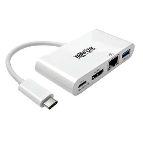 Tripp Lite U444-06N-HGU-C câble vidéo et adaptateur 0,11 m USB Type-C USB Type-C + USB Type-A + HDMI Blanc - 1