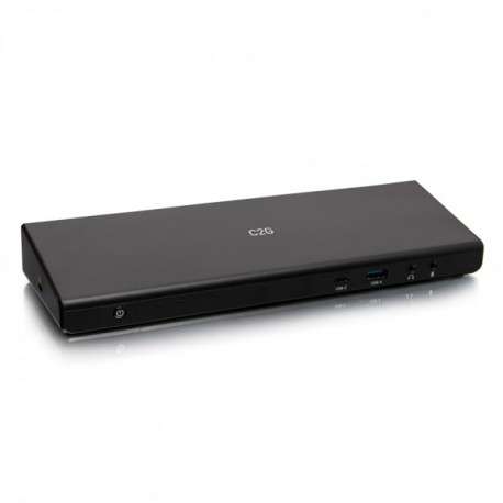 C2G Station d’accueil USB-C® 14-en-1, triple écran avec HDMI®, DisplayPort™, Ethernet, USB, audio 3,5 mm et puissance él - 1