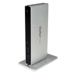 StarTech.com Station d'accueil USB 3.0 double affichage DVI pour PC portable avec GbE et adaptateurs HDMI / VGA - 1
