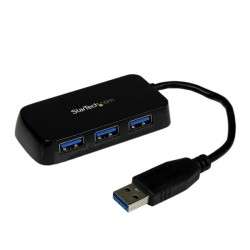 StarTech.com Hub USB 3.0 4 ports - Mini Hub USB3 Externe Portable avec câble intégré - Noir - 1
