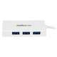 StarTech.com Hub USB 3.0 4 ports - Mini Hub USB3 Externe Portable avec câble intégré - Blanc - 3