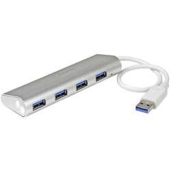StarTech.com Hub USB 3.0 compact à 4 ports avec câble intégré - Argent - 1