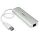 StarTech.com Hub USB 3.0 portable à 3 ports avec Gigabit Ethernet - Câble intégré - Aluminium - 2