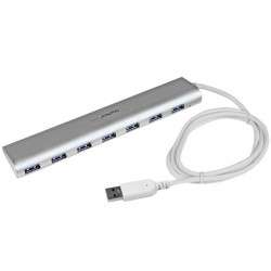 StarTech.com Hub USB 3.0 compact à 7 ports avec câble intégré - Argent - 1