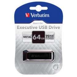 Verbatim Executive USB Drive 64GB 64Go USB 2.0 Type A Noir, Argent lecteur USB flash - 1