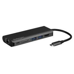 StarTech.com Adaptateur multiport USB-C - Lecteur de carte mémoire SD - Power Delivery - HDMI 4K - GbE - 2x USB 3.0 - 1