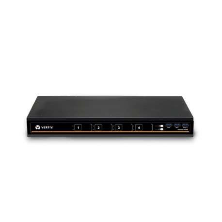 Vertiv Avocent SwitchView, KVM de bureau à 4 ports, DVI-I, ports périphériques USB 3.0, audio, UE - 1