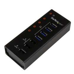 StarTech.com Hub USB 3.0 Alimenté de 4 ports avec Station de Recharge de 3 ports USB 2 x 1A, 1 x 2A - Fixation Murale - 1