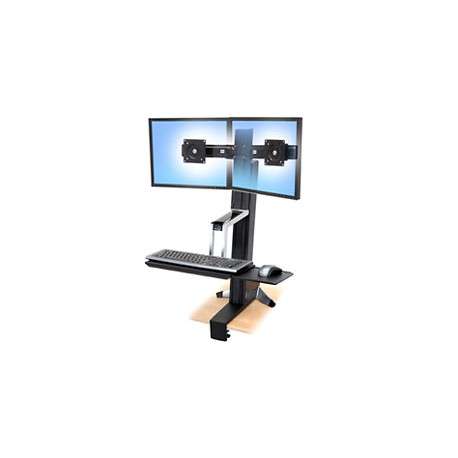 Ergotron WorkFit-S, Dual Sit-Stand Workstation Blanc bureau d'ordinateur - 1
