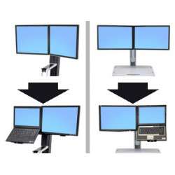 Ergotron WorkFit Convert-to-LCD & Laptop Kit from Dual Displays 20" - 1