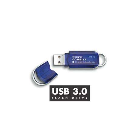 Integral 16GB Courier FIPS 197 16Go USB 3.0 3.1 Gen 1 Capacity Bleu, Argent lecteur USB flash - 1