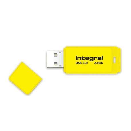 Integral Neon USB 3.0 64GB 64Go USB 3.0 3.1 Gen 1 Capacity Jaune lecteur USB flash - 1