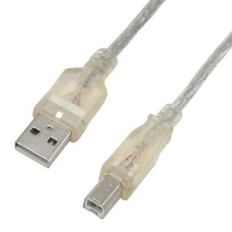 MCL MC922AB-3M/T 3m USB A USB B Mâle Mâle Translucide câble USB - 1