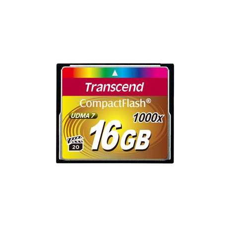 Transcend CompactFlash Card 1000x 16GB 16Go CompactFlash mémoire flash - 1
