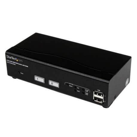 StarTech.com Switch KVM USB DVI 2 Ports avec Technologie Commutation Rapide et DDM - Câbles Inclus - 1