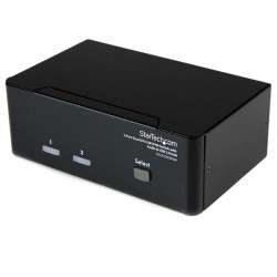 StarTech.com Commutateur KVM USB et double DVI à 2 ports avec audio et hub USB 2.0 - 1