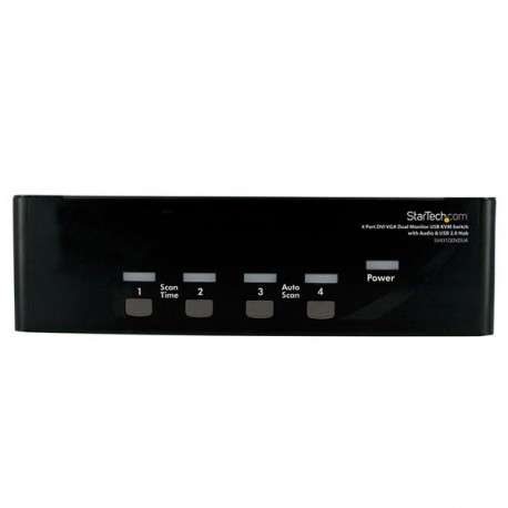 StarTech.com Commutateur KVM USB et double écran DVI / VGA à 4 ports avec audio et hub USB 2.0 - 1