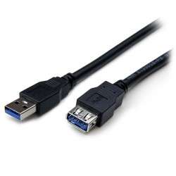 StarTech.com Câble d'extension USB 3.0 SuperSpeed de 2m - Rallonge USB A vers A - M/F - Noir - 1