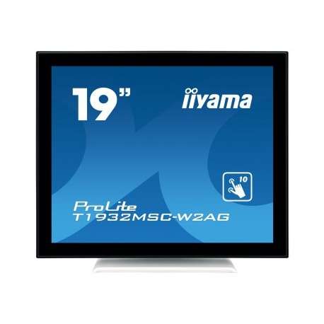 iiyama ProLite T1932MSC-W2AG 19" 1280 x 1024pixels Plusieurs pressions Noir, Blanc moniteur à écran tactile - 1