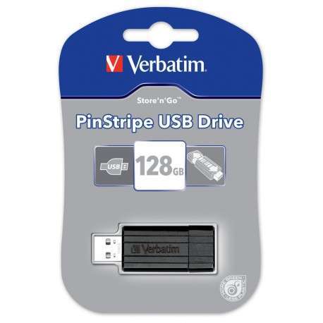 Verbatim PinStripe 128GB lecteur USB flash 128 Go USB Type-A 2.0 Noir - 1