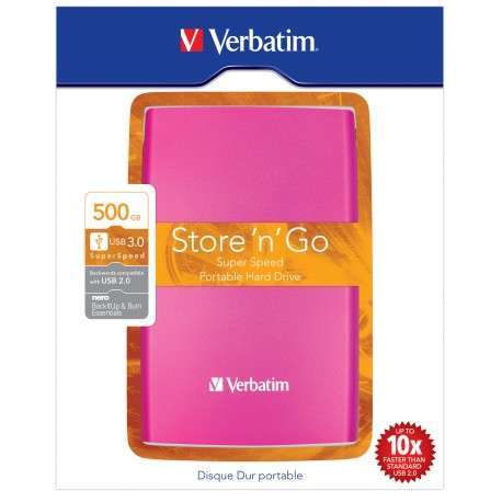 Verbatim Store'n'Go 500GB USB 3.0 disque dur externe 500 Go Rose - 1