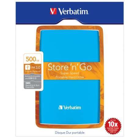 Verbatim Store'n'Go 500GB USB 3.0 disque dur externe 500 Go Bleu - 1